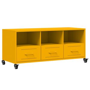 vidaXL tv-bord 100,5x39x43,5 cm st&aring;l sennepsgul
