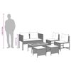 vidaXL Havesofa S&aelig;t med pude 6 pcs Sort polyrattan