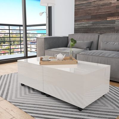 vidaXL sofabord 120x60x35 cm hvid højglans