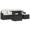 vidaXL Havesofa S&aelig;t med pude 6 pcs Sort Polyrattan