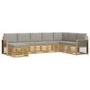 vidaXL Udend&oslash;rs sofagruppe 8 pcs Hvid og lysegr&aring; 306 x 187,5 x 73 cm