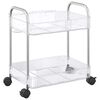 vidaXL opbevaringsvogn i 2 niveauer transparent 37x28x43,5 cm akryl