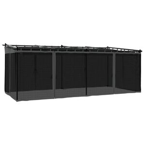 vidaXL pavillon 6x3 m mesh-v&aelig;gge st&aring;l antracitgr&aring;