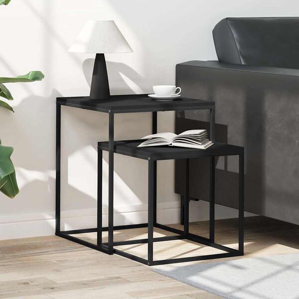 vidaXL sofaborde 2 stk. konstrueret tr&aelig; og metal