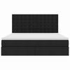 vidaXL Seng med opbevaring og madras Sort 160 x 200 cm Polyester