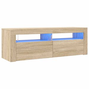 vidaXL tv-bord med LED-lys 120x35x40 cm sonoma-eg