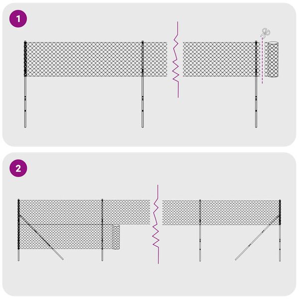 vidaXL tr&aring;dhegn med flange 1,4x25 m antracitgr&aring;