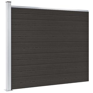 vidaXL hegnspanel 175x146 cm WPC sort