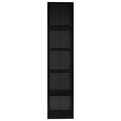 vidaXL CD-reol 21 x 16 x 93,5 cm spånplade sort højglans
