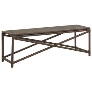 vidaXL haveb&aelig;nk 120 cm polyrattan brun