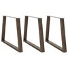 vidaXL spisebordsben V-formet 3 stk. naturst&aring;l 90 x (72-73,3) cm st&aring;l