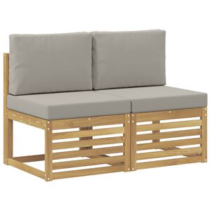 vidaXL 2 Stk Udend&oslash;rs Mellem Sofa Massivt Akacietr&aelig; Hvid