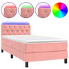 vidaXL kontinentalseng med madras og LED-lys 80x200 cm velour pink