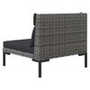vidaXL moduler til havesofa 3 stk. med hynder halvrundt polyrattan