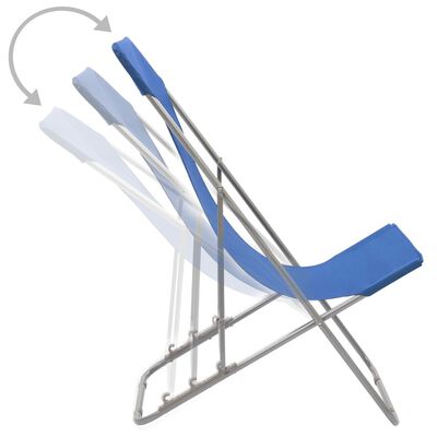 vidaXL foldbare strandstole 2 stk. stål og oxfordstof blå
