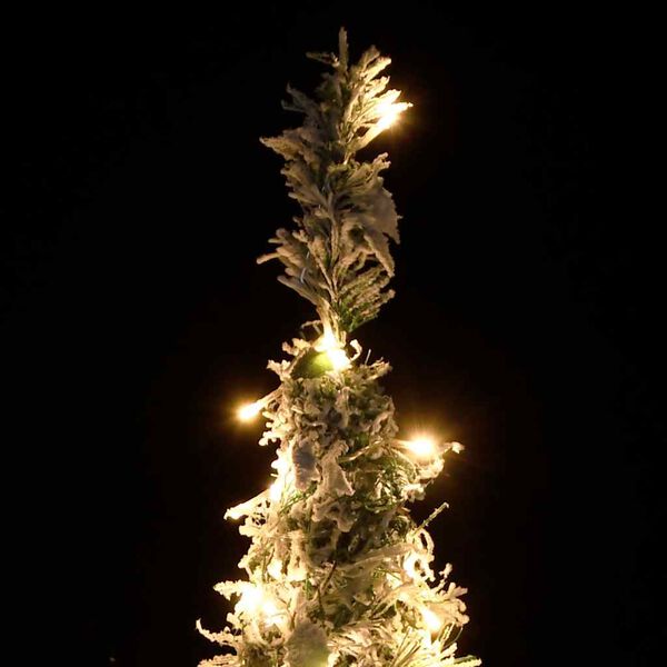vidaXL kunstigt juletr&aelig; med sne 50 LED'er 120 cm pop op-funktion