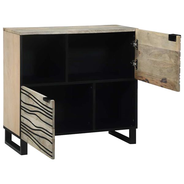 vidaXL Sideboard Hvid 80 x 33 x 75 cm Massivt mangotr&aelig;