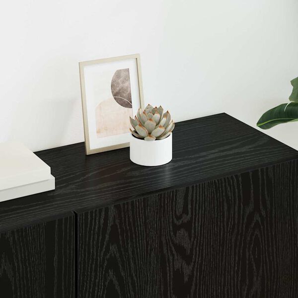 vidaXL TV V&aelig;g Enhed V&aelig;gmonteret 5 pcs Sort eg Konstrueret tr&aelig;