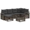 vidaXL Havesofa S&aelig;t 7 stk. Gr&aring; polyrattan