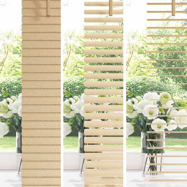 vidaXL Persienner Indstillelig Lys Brun med M&oslash;nster 150 x 100 cm PVC