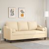 vidaXL 3-personers sofa med puder og hynder 180 cm stof cremefarvet