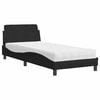 vidaXL seng med madras Dover 90x200 cm stof sort