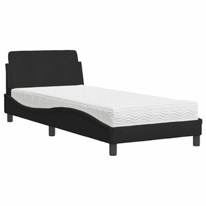 vidaXL seng med madras Dover 90x200 cm stof sort