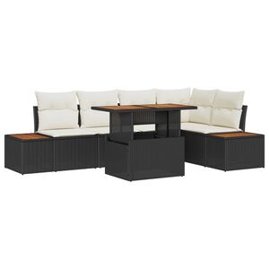 vidaXL Havesofa S&aelig;t med opbevaring 6 pcs Sort Poly rattan