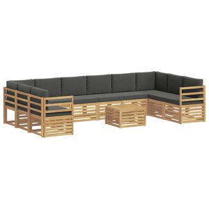 vidaXL Udend&oslash;rs sofagruppe 8 pcs Hvid og Antracitgr&aring; 59 x 59 x 37 cm