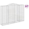 vidaXL buede gabionkurve 7 stk. 300x50x200/220 cm galvaniseret jern