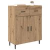 vidaXL Sideboard Artisan Egetræ 69,5 x 34 x 90 cm Konstrueret træ
