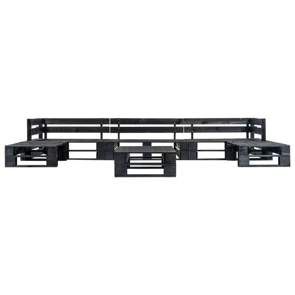 vidaXL lounges&aelig;t til haven 6 dele med sandfarvede hynder tr&aelig;paller