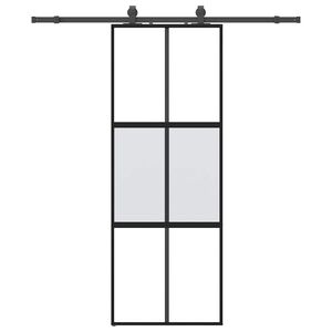 vidaXL skyded&oslash;r med hardwares&aelig;t 76x205 cm h&aelig;rdet glas sort