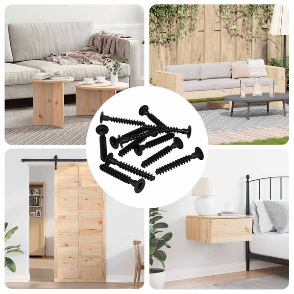 vidaXL Stikh&aelig;tte skrue 12 pcs Sort M5 x 40 mm Jern