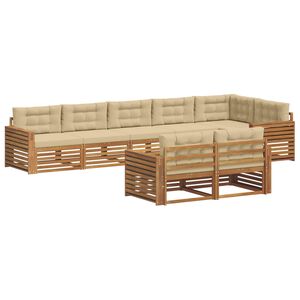 vidaXL Udend&oslash;rs sofagruppe med pude 8 pcs Naturlig og Beige