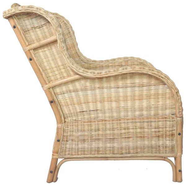 vidaXL sofa med hynde naturlig rattan og linned