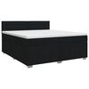 vidaXL Boxmadras med topmadras med hovedg&aelig;rde Sort 180 x 200 cm Stof