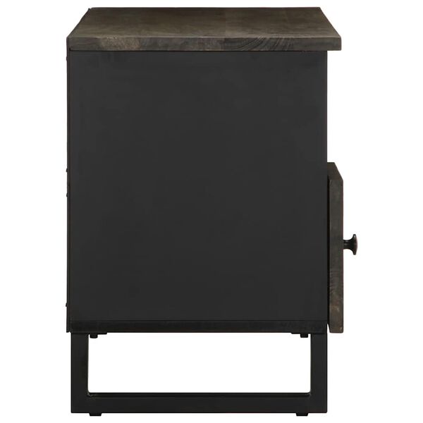 vidaXL tv-bord 100x33x46 cm massivt mangotr&aelig; sort