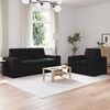 vidaXL Sofa 2 pcs Sort 182 x 80 x 82 cm Stof
