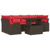 vidaXL Havesofa S&aelig;t 7 stk. Brun polyrattan