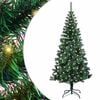 vidaXL Kunstig Forbelyst Juletr&aelig; med stativ Gr&oslash;n 120 cm PVC og metal