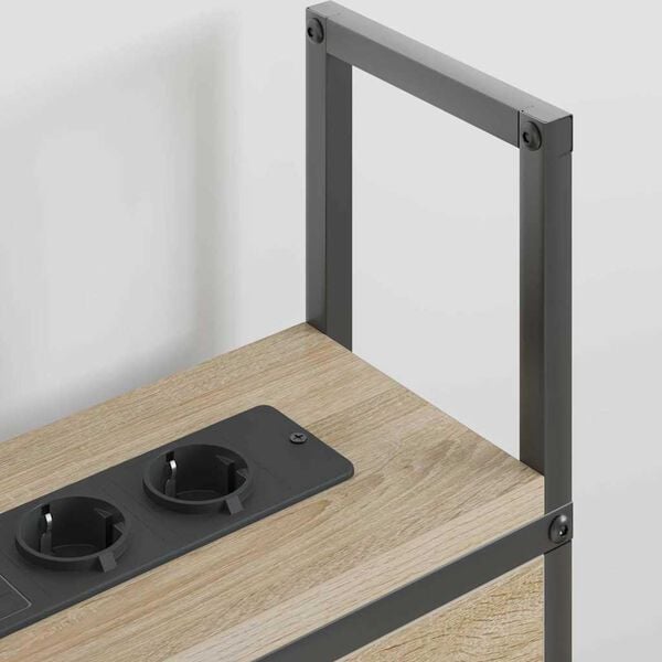 vidaXL Opbevaringshovedgavl med Opladningsstation Sonoma-eg 98 cm