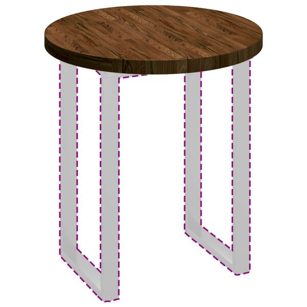 vidaXL Bordplade M&oslash;rk Brun &Oslash; 70 x 4 cm Massivt Eg Tr&aelig;