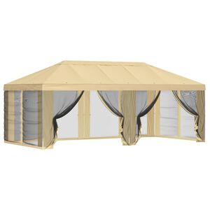 vidaXL Gazebo Cover med sidev&aelig;gge 6 x 3 m Cremefarvet Polyester 190