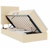 vidaXL Seng med opbevaring og LED med LED Creme 90 x 190 cm Polyester