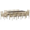 vidaXL Have Spisebordss&aelig;t 11 pcs Beige polyrattan