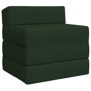 vidaXL Samlebar Sofa Seng M&oslash;rkegr&oslash;n 200 x 70 x 15 cm Stof