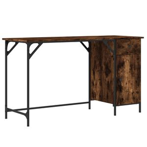 vidaXL computerbord 131x48x75 cm konstrueret tr&aelig; r&oslash;get egetr&aelig;sfarve