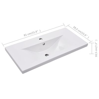 vidaXL indbygget håndvask 81x39,5x18,5 cm keramisk hvid