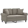 vidaXL 2-personers sofa med puder og hynder 120 cm velour lysegr&aring;